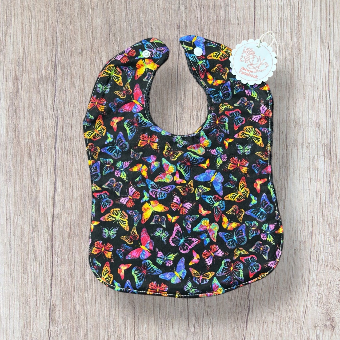 Little birdy rainbow butterfly bib