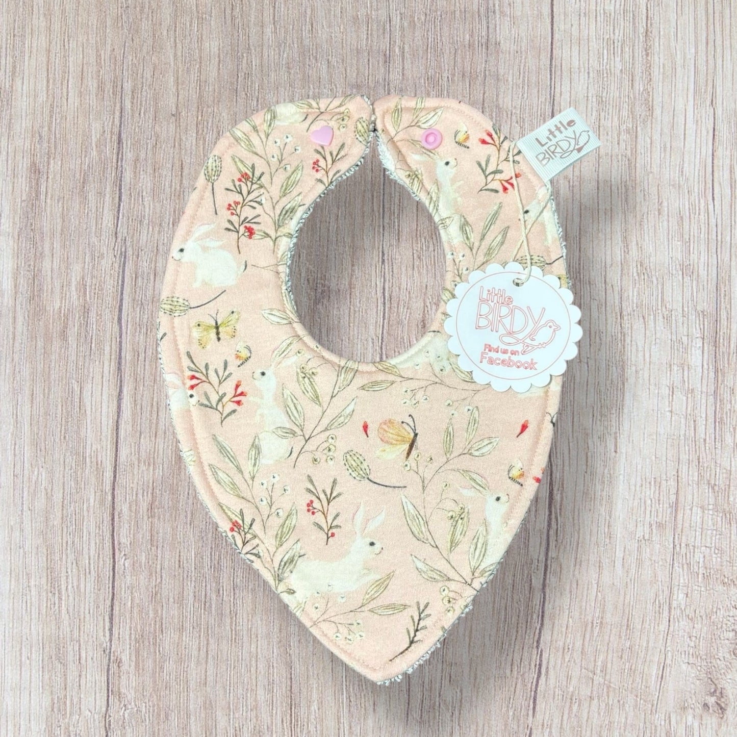 Little Birdy white Rabbit Dribble bib