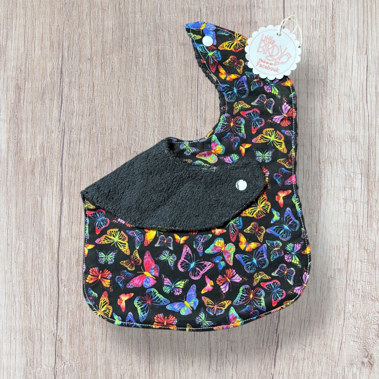 Little birdy rainbow butterfly bib