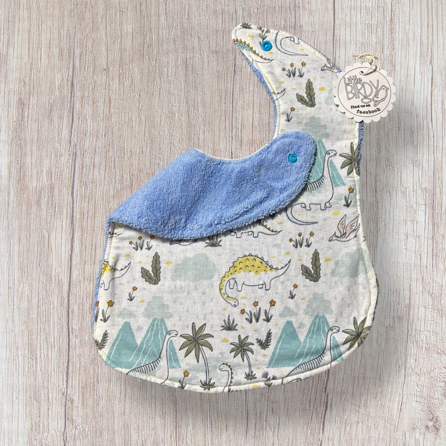 Little birdy Dino world bib