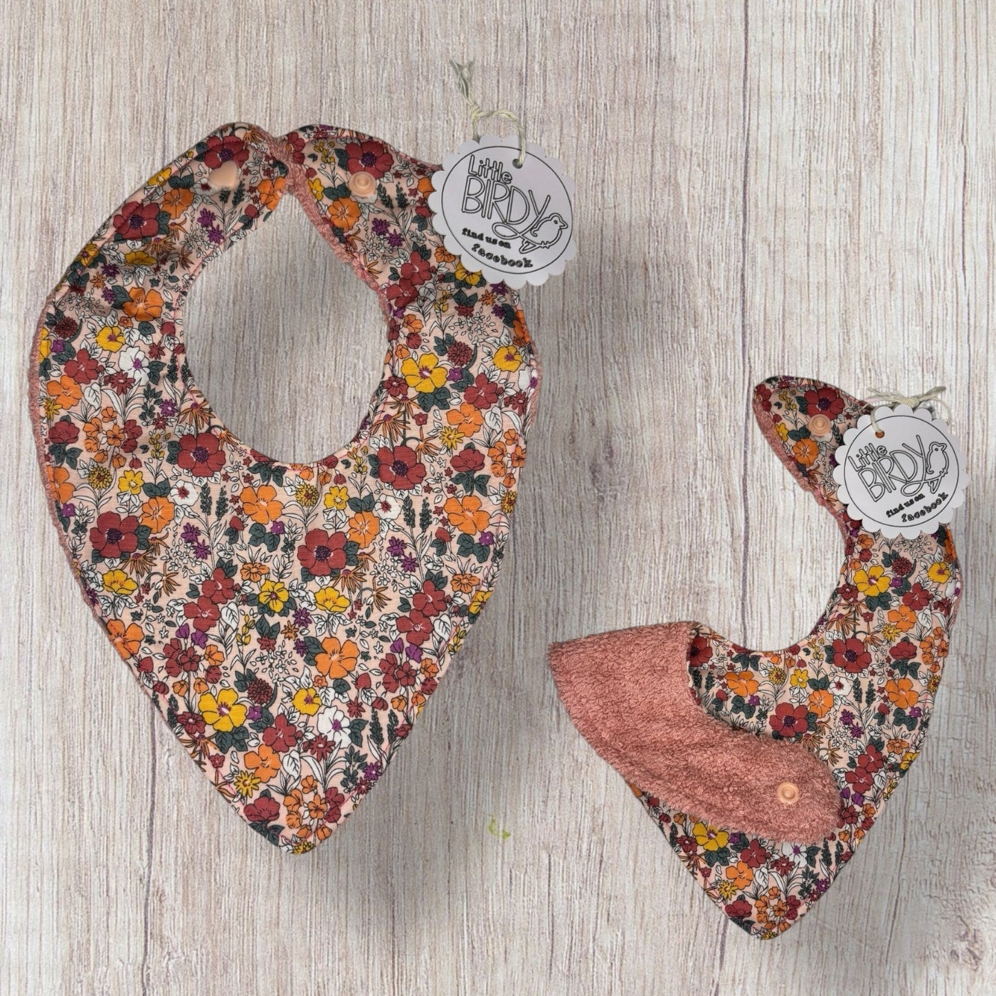 Little Birdy pretty flowers dribble bib