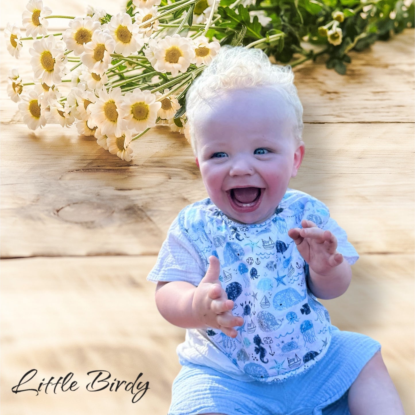 Little Birdy Under the Sea Baby Bib
