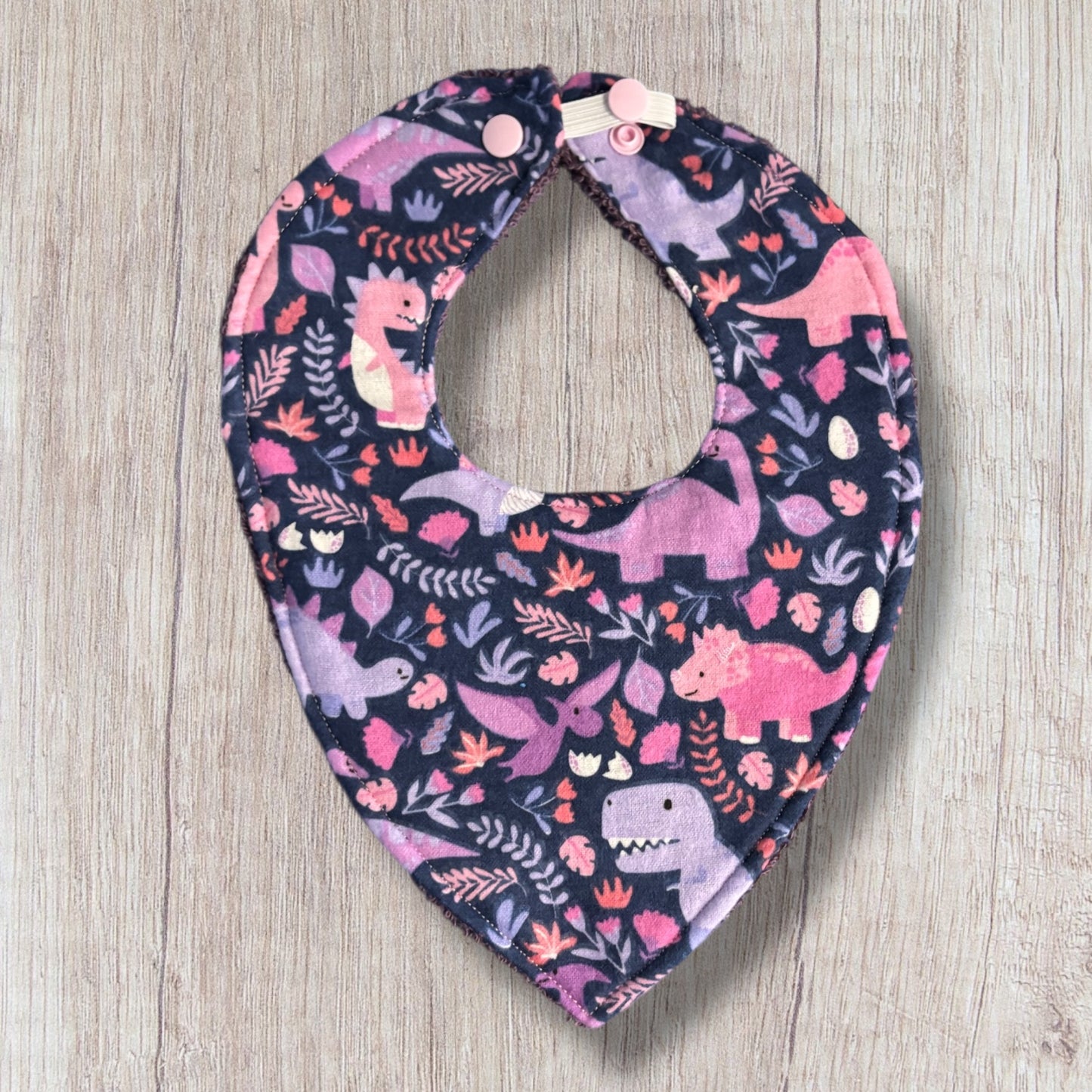 Purple Dinosaur Baby bib