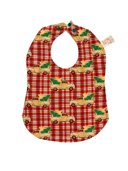 Little birdy  Christmas gingerbread truck baby bib