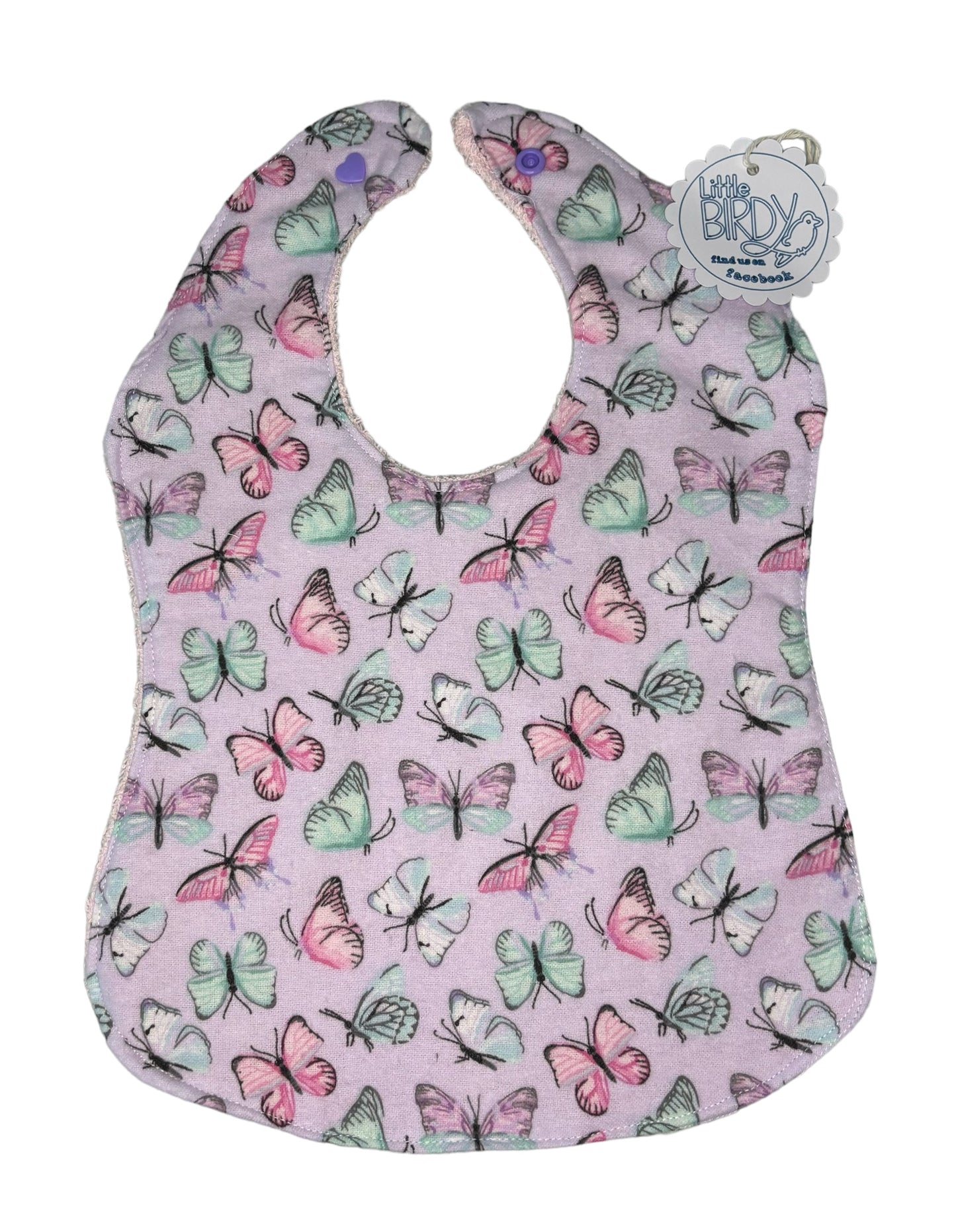 Little birdy Purple butterfly bib