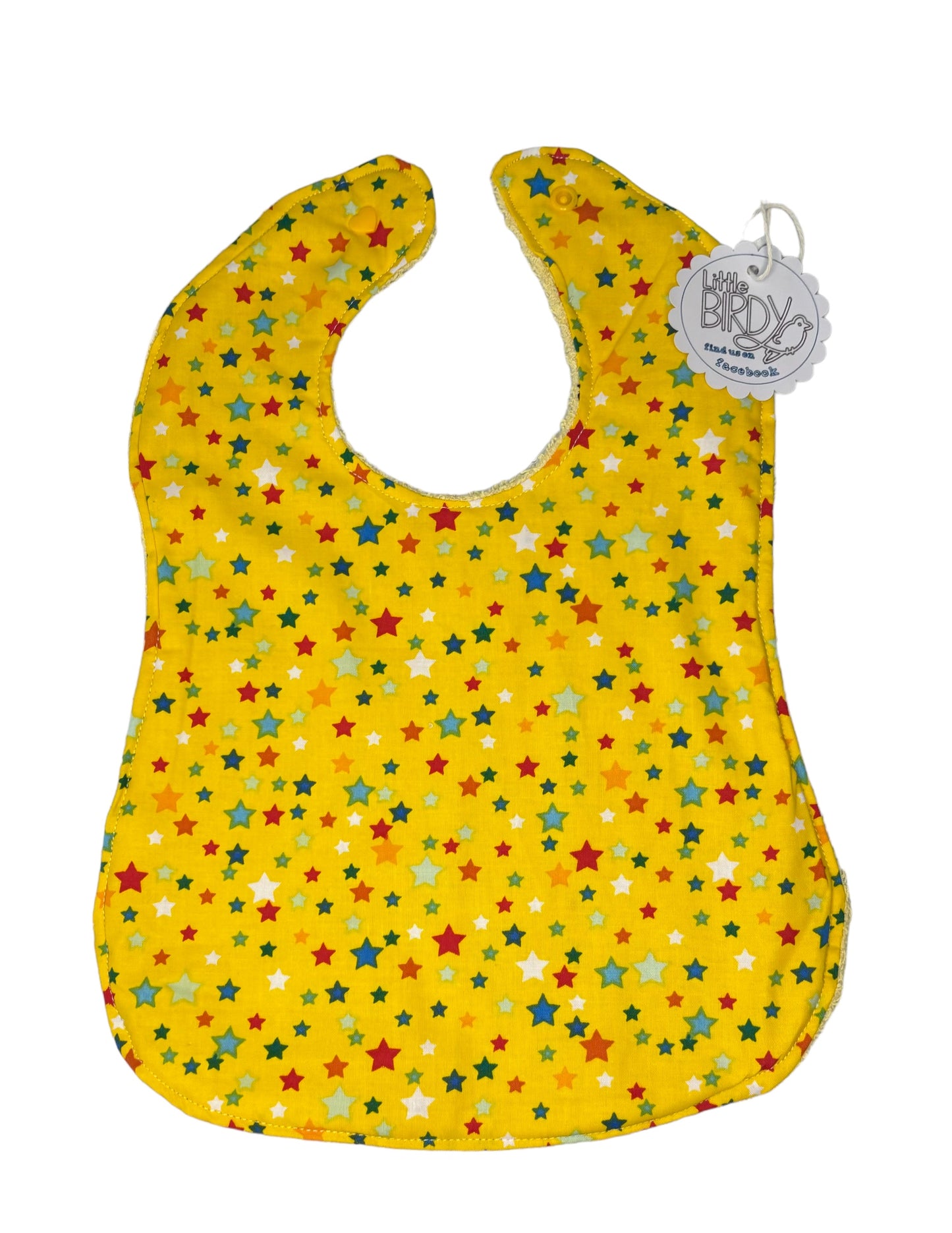 Little Birdy yellow stars bib