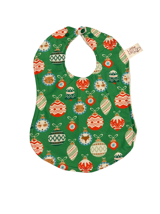 little Birdy Christmas globes baby bib