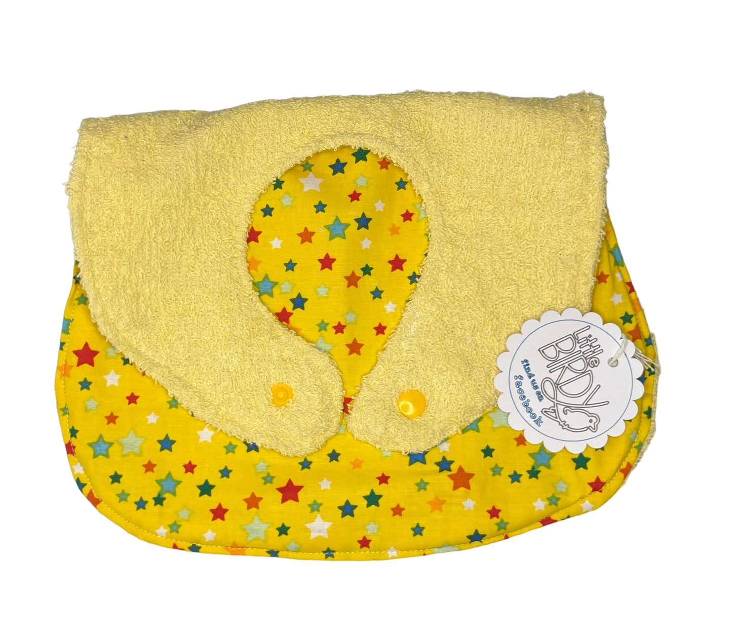 Little Birdy yellow stars bib