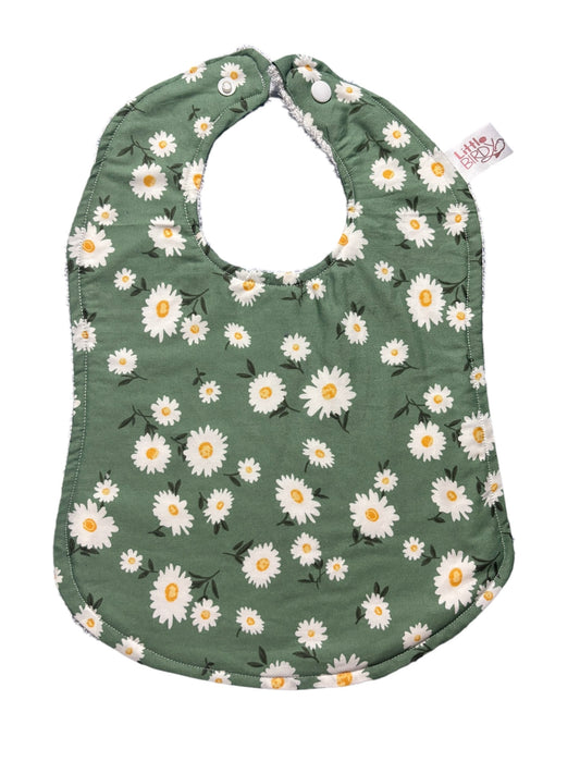 Little Birdy Pretty White Flowers Baby Bib