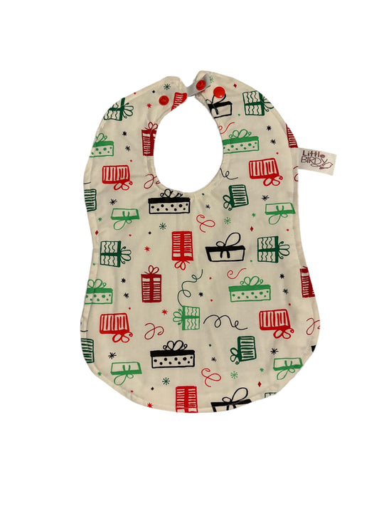 Little Birdy Christmas presents baby bib