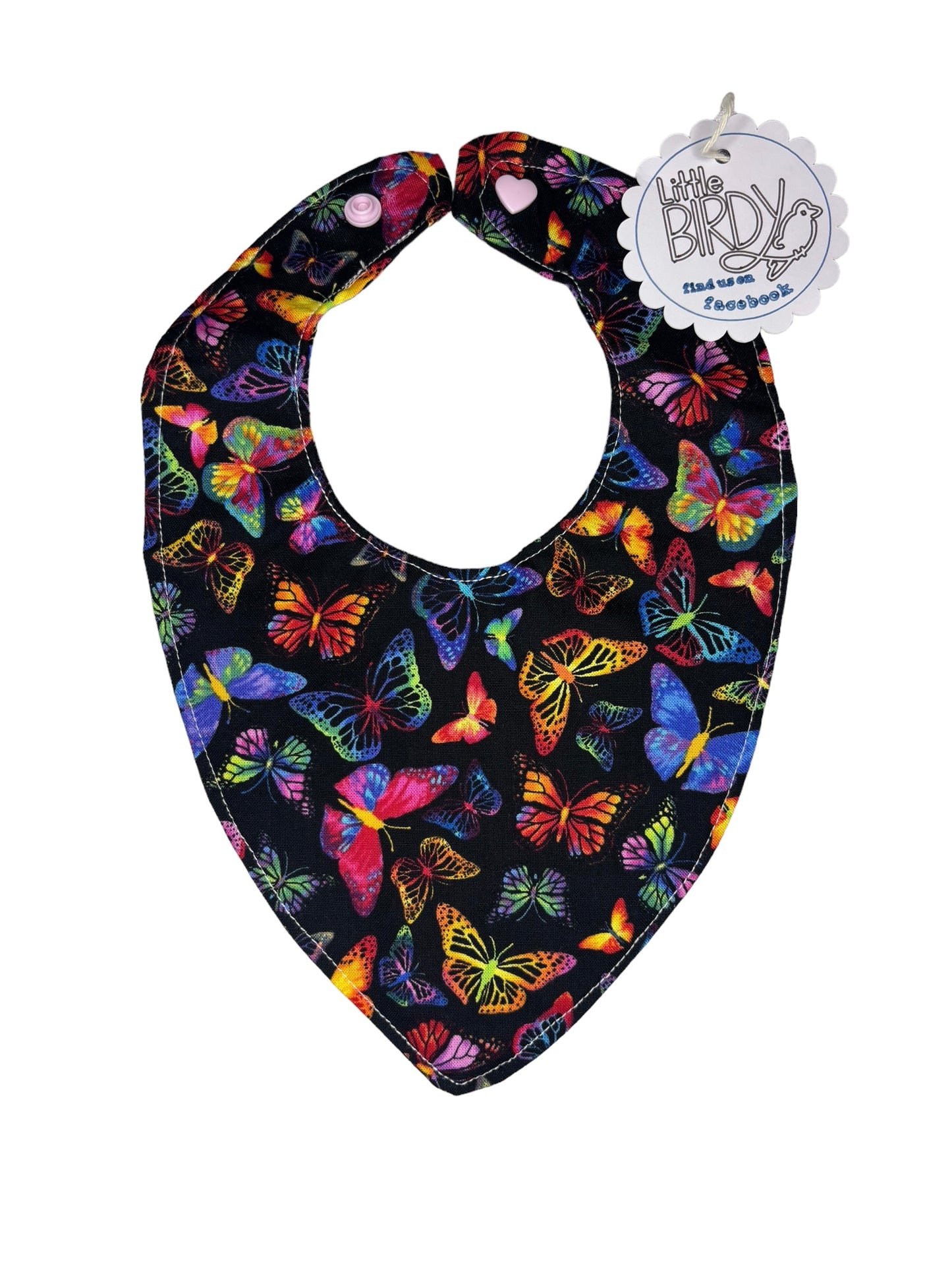 Little Birdy rainbow butterfly dribble bib