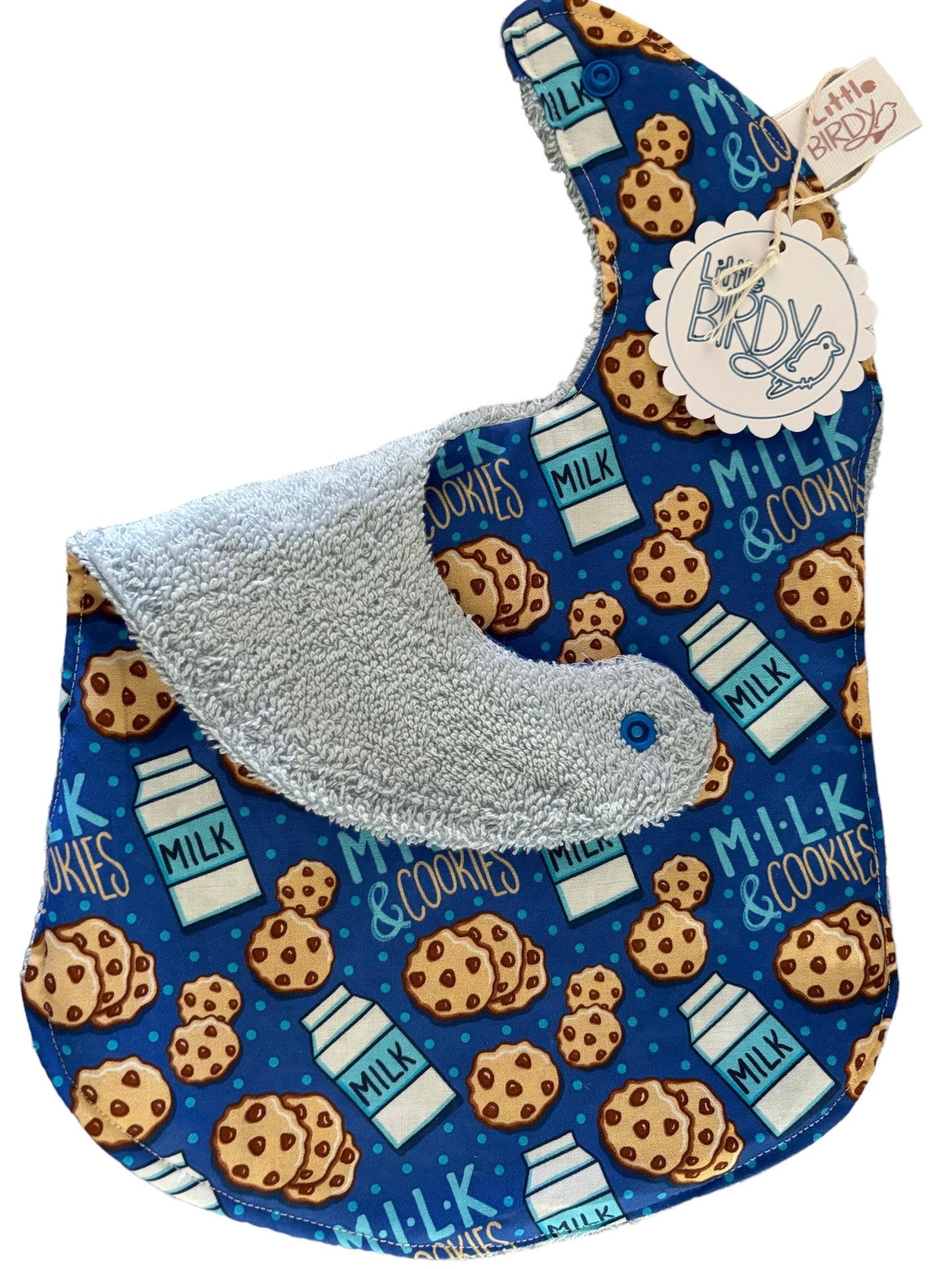 Little birdy Milk and Cookies bib