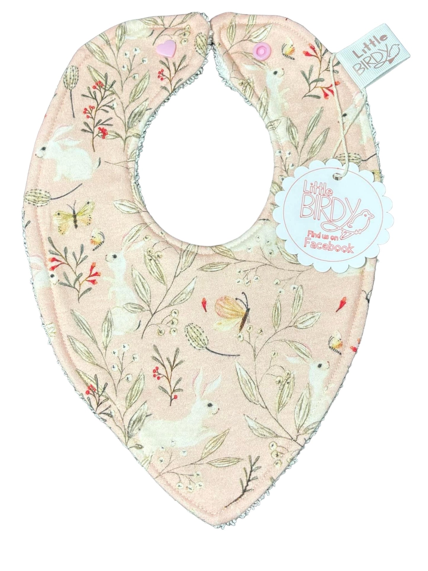 Little Birdy white Rabbit Dribble bib