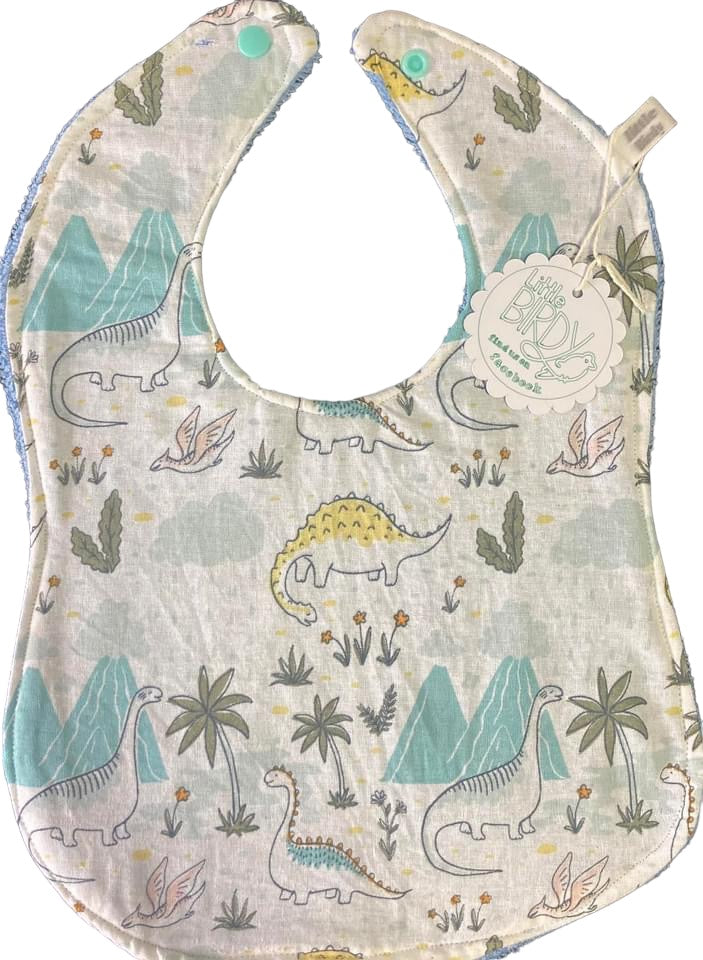 Little birdy Dino world bib