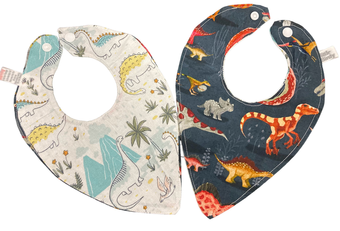 One Dinosaur dribble bib with two designs