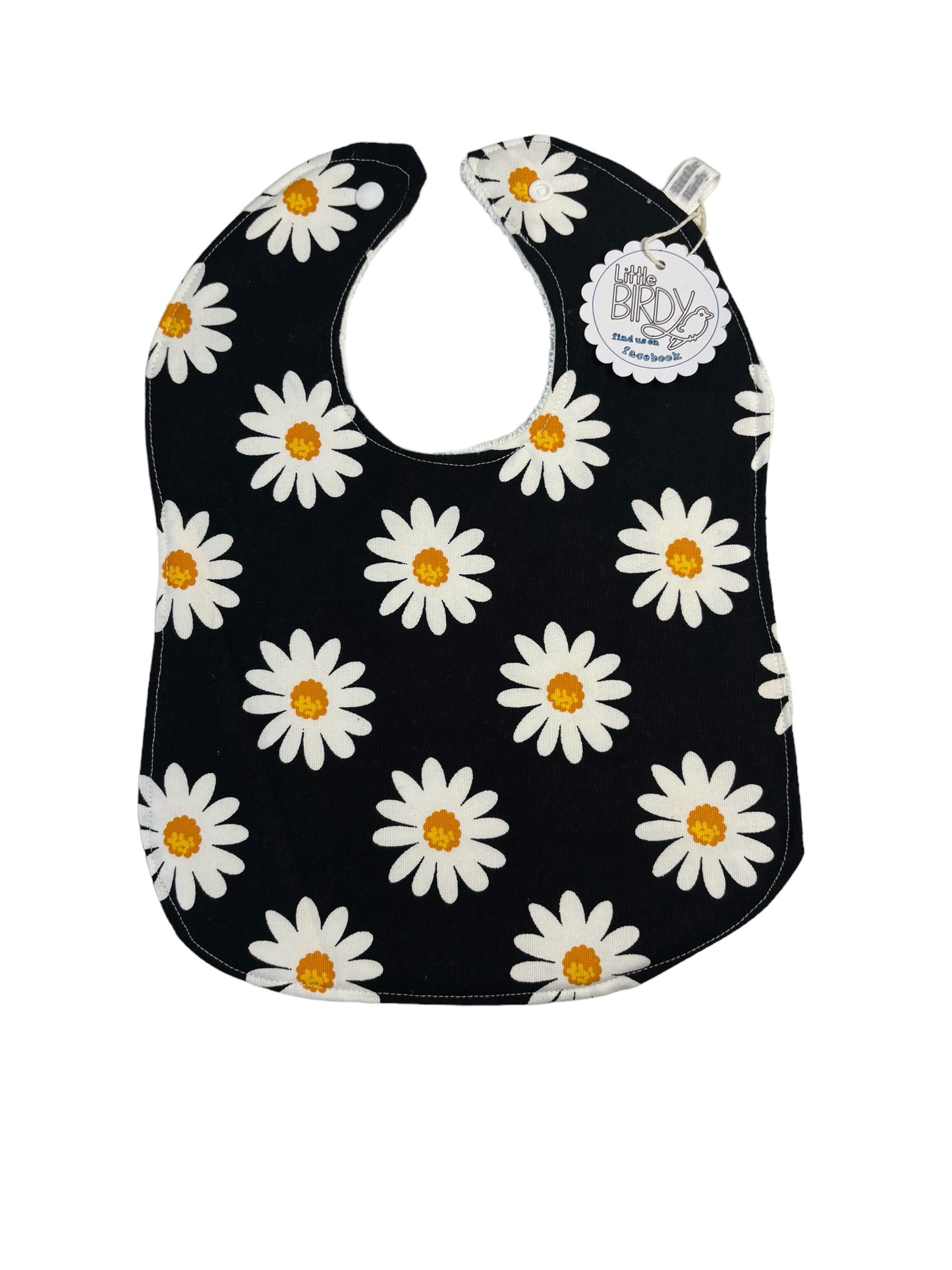 Little birdy white daisy bib