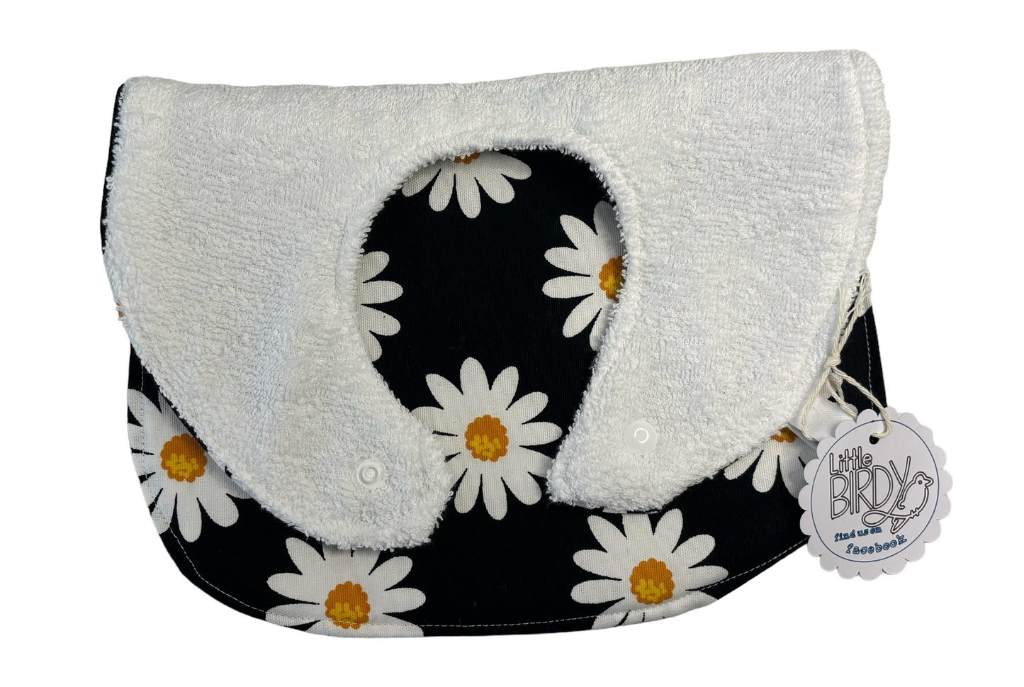 Little birdy white daisy bib