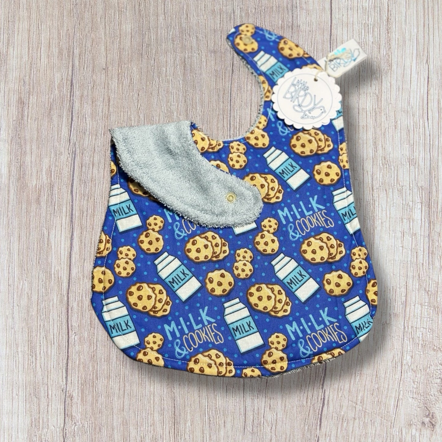 Milk and Cookies Little Birdy Baby Bib