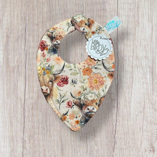 Pretty Highland Cow Baby Bib