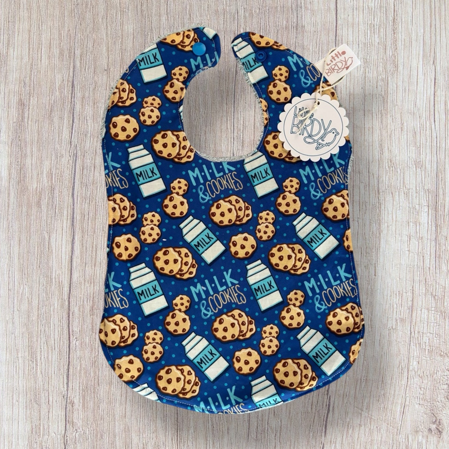 Milk and Cookies Little Birdy Baby Bib
