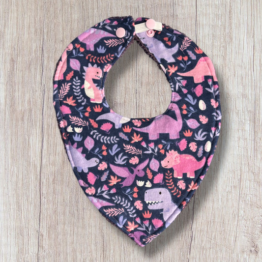 Purple Dinosaur Baby bib